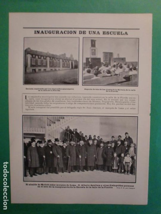 Collezionismo: INAUGURACION DE LA ESCUELA CALLE D LA FLORIDA - MEETING LAS SUBSISTENCIAS EN EL BARBIERI 15/12/1904
