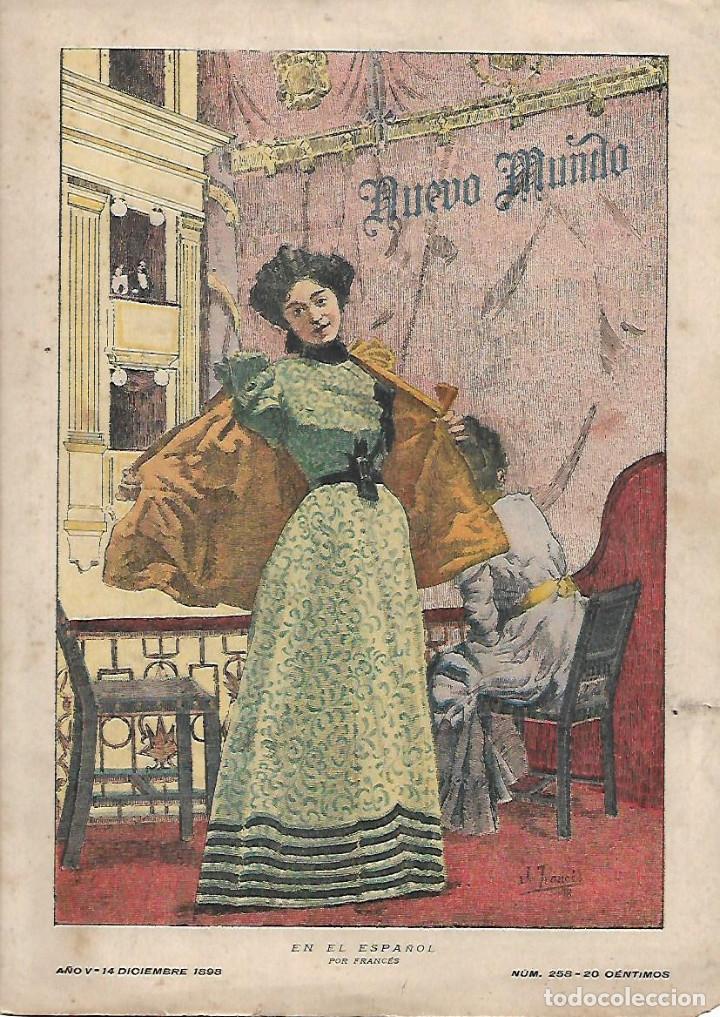 Collectionnisme: A&Ntilde;O 1898 RECORTE PRENSA DIBUJO TEATRO EN EL ESPA&Ntilde;OL POR FRANCES