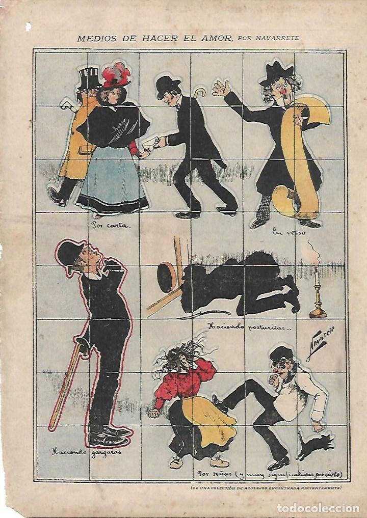 Collectionnisme: A&Ntilde;O 1898 RECORTE PRENSA DIBUJO CARICATURA HUMOR MEDIOS DE HACER EL AMOR POR NAVARRETE