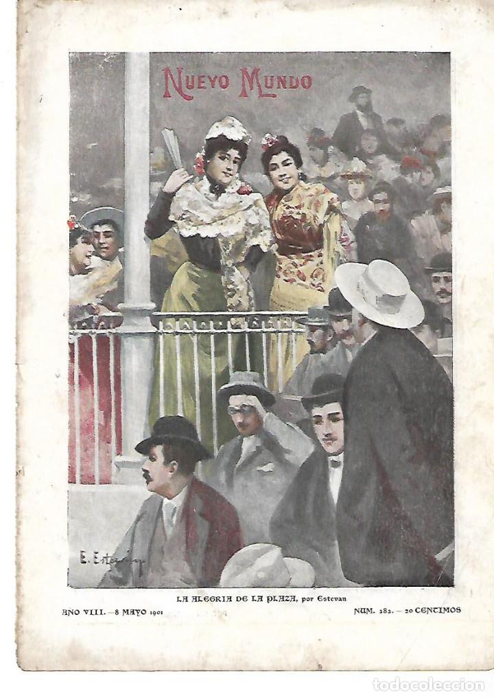 Colecionismo: A&Ntilde;O 1901 RECORTE PRENSA DIBUJO LA ALEGRIA DE LA PLAZA POR ESTEVAN TOROS