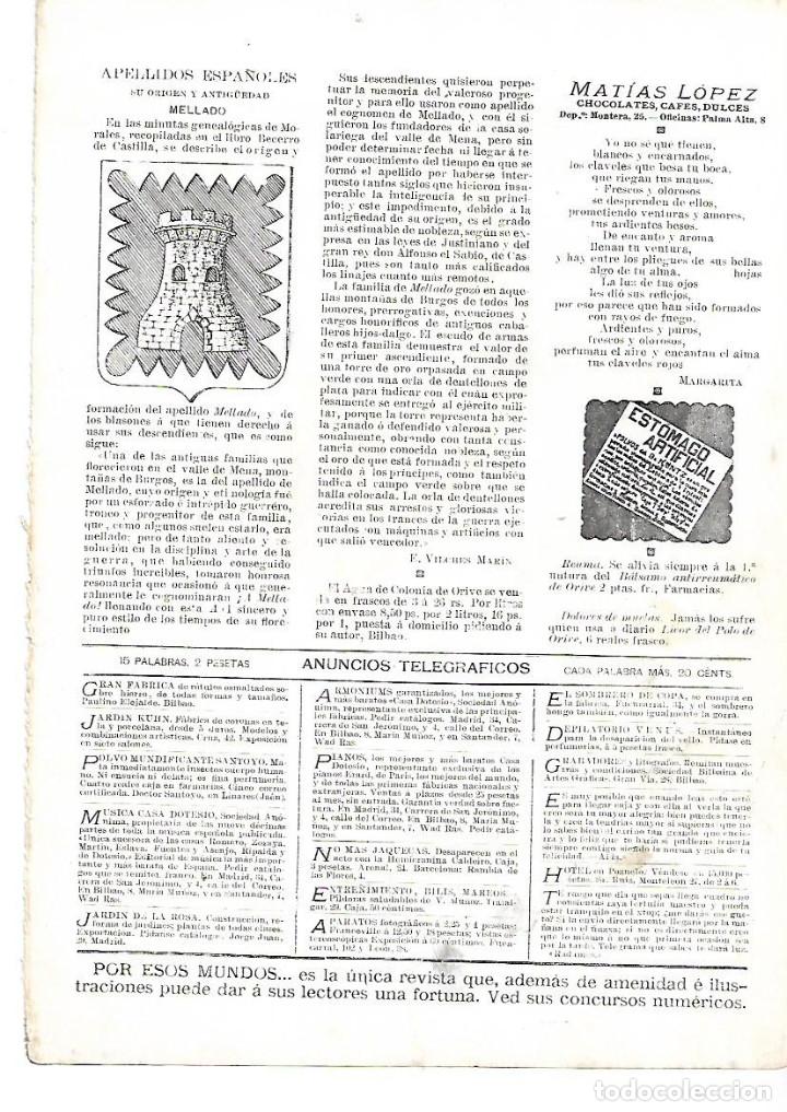 Colecionismo: A&Ntilde;O 1901 RECORTE PRENSA HERALDICA APELLIDOS ESPA&Ntilde;OLES MELLADO ESCUDO ORIGEN ANTIGUEDAD