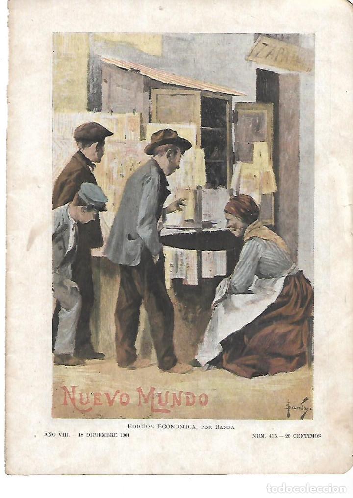 Colecionismo: A&Ntilde;O 1901 RECORTE PRENSA DIBUJO EDICION ECONOMICA POR BANDA VENTA EN LA CALLE