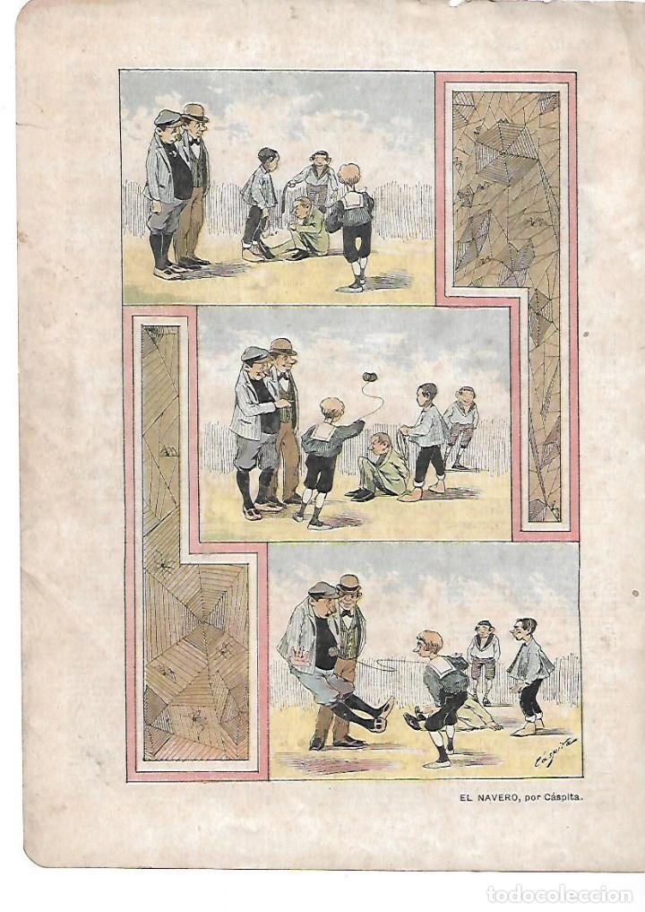 Collecting paper: A&Ntilde;O 1901 RECORTE PRENSA DIBUJO HUMOR COMIC HISTORIETA MUDA EL NAVERO POR CASPITA