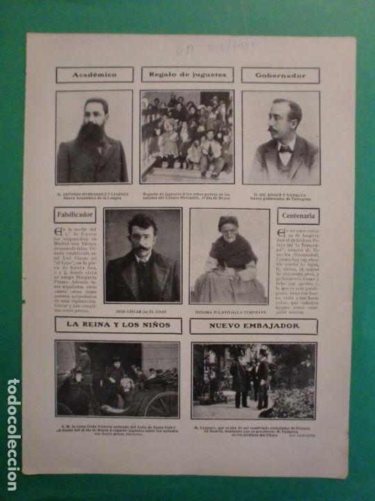 Sammelleidenschaft Papier: JOSE CISCAR EL COJO FALSIFICADOR - REGALO DE JUGETES EN EL CIRCULO MERCANTIL - TOVAR - 10/1/1907