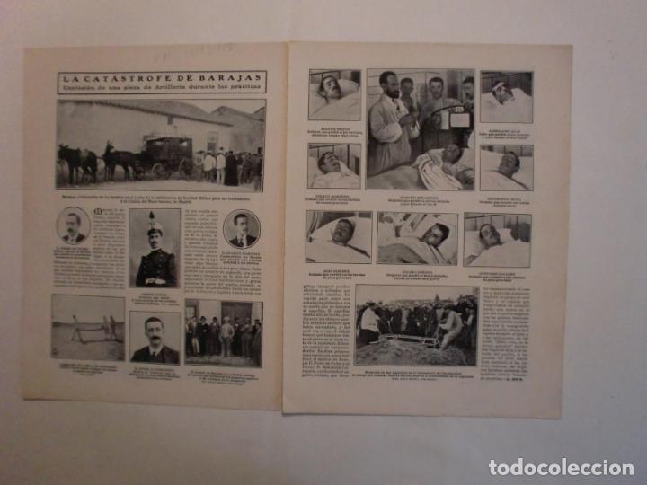 Coleccionismo: LA CATASTROFE DE BARAJAS EXPLOSI&Oacute;N D UNA PIEZA D ARTILLERIA - REGATAS FEMENINAS S.S. - 24/9/1908
