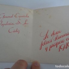 Coleccionismo: CADIZ. GENERAL ESPAÑOLA DE PAPELERIA, SL, FELICITACIÓN NAVIDAD Y PROSPERO AÑO 1949. DIPTICO. Lote 223948561