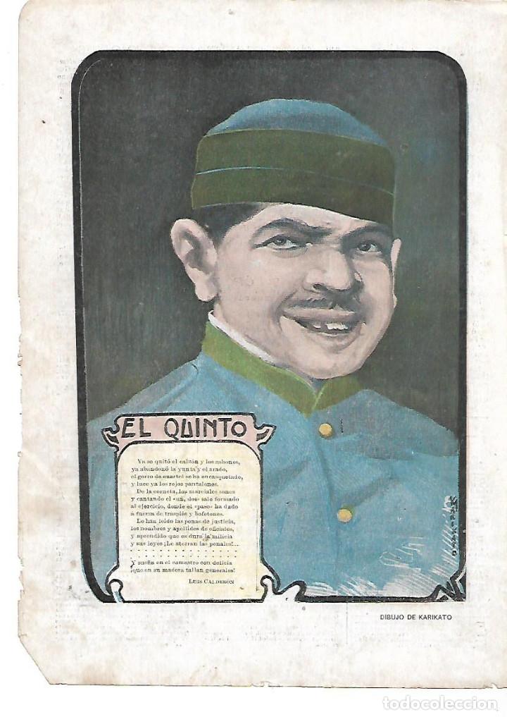Collectionnisme: A&Ntilde;O 1901 RECORTE PRENSA DIBUJO HUMOR CARICATURA KARIKATO POESIA DE LUIS CALDERON