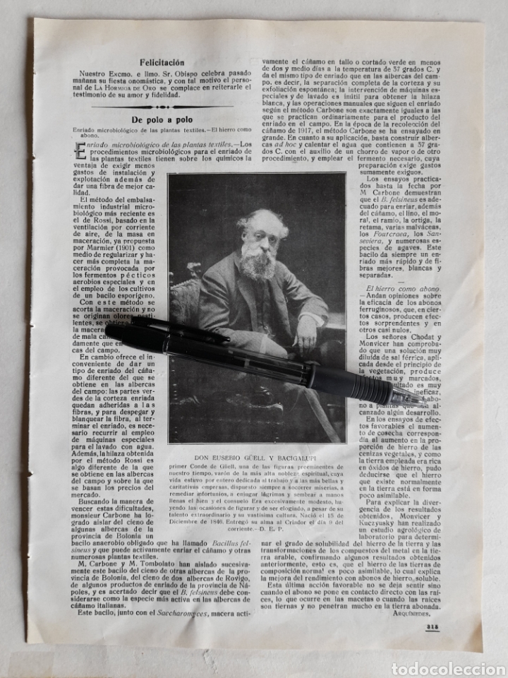 Coleccionismo: ACTUALIDAD BARCELONESA. Fiesta en el Montjuic / DO EUSEBIO G&Uuml;ELL Y BACIGALUPI. 1918