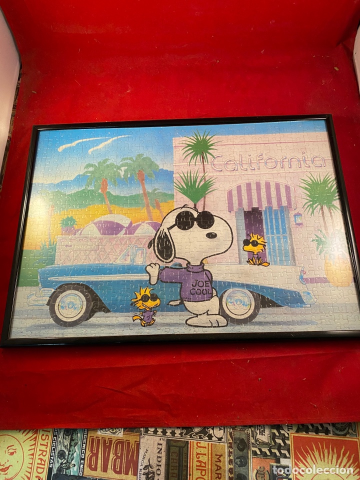 Coleccionismo: Puzzle enmarcado de snoopy - Foto 1