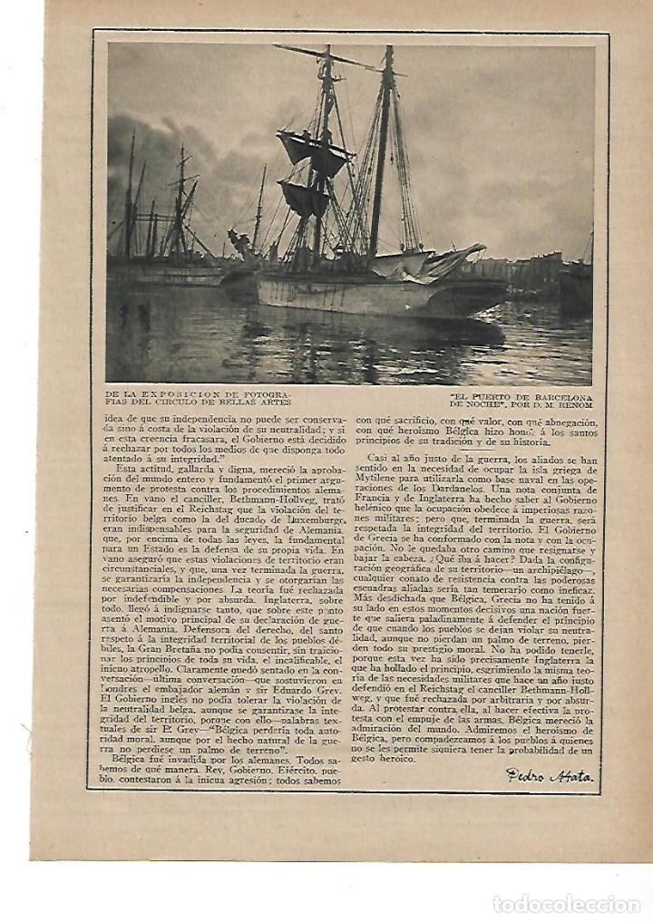 Collezionismo: A&Ntilde;O 1915 RECORTE PRENSA EL PUERTO DE BARCELONA DE NOCHE FOTOGRAFIA DE D M RENOM
