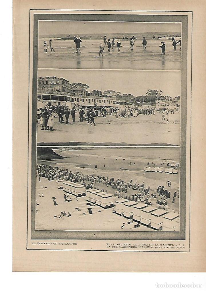Collezionismo: A&Ntilde;O 1915 RECORTE PRENSA VERANO VERANEO EN SANTANDER PLAYA SARDINERO BA&Ntilde;ISTAS CASETAS