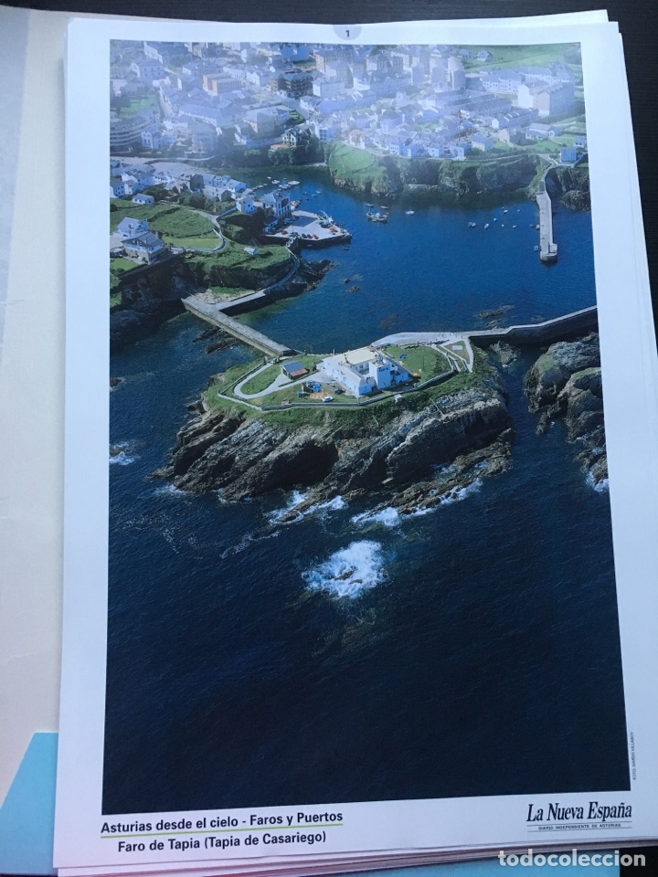 Collezionismo: Asturias desde el cielo Faros y puertos Colecci&oacute;n La Nueva Espa&ntilde;a completa 46 L&aacute;minas 28x41cm