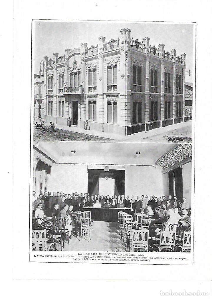 Colecionismo: A&Ntilde;O 1915 RECORTE PRENSA INAUGURACION CAMARA DE COMERCIO DE MELILLA EDIFICIO AUTORIDADES