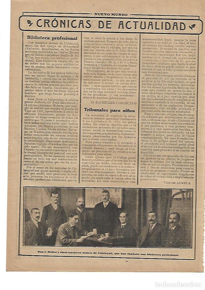 Colecionismo: A&Ntilde;O 1912 RECORTE PRENSA J MU&Ntilde;OZ MAESTROS SASTRES DE CALATAYUD FUNDADORES BIBLIOTECA PROFESIONAL