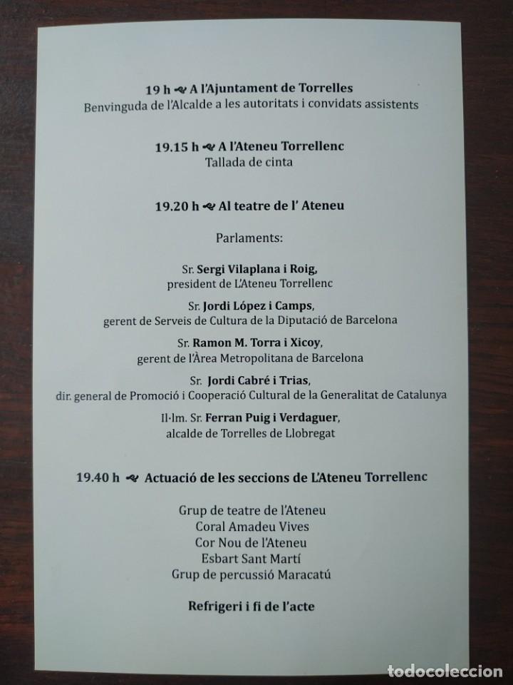 Coleccionismo: Programa inauguraci&oacute; del nou Ateneu Torrellenc 2012 de Torrelles de Llobregat - Foto 2