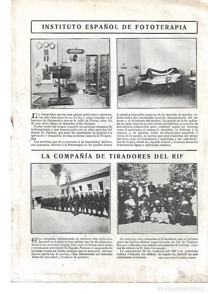 Colecionismo: A&Ntilde;O 1906 RECORTE PRENSA INSTITUTO ESPA&Ntilde;OL DE FOTOTERAPIA DOCTOR FARINOS MADRID MEDICINA