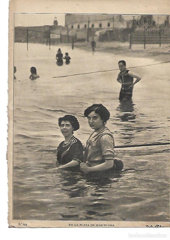 Collecting paper: A&Ntilde;O 1910 RECORTE PRENSA FOTOGRAFIA BA&Ntilde;OS EN LA PLAYA DE BARCELONA BA&Ntilde;ISTAS TRAJES DE BA&Ntilde;O