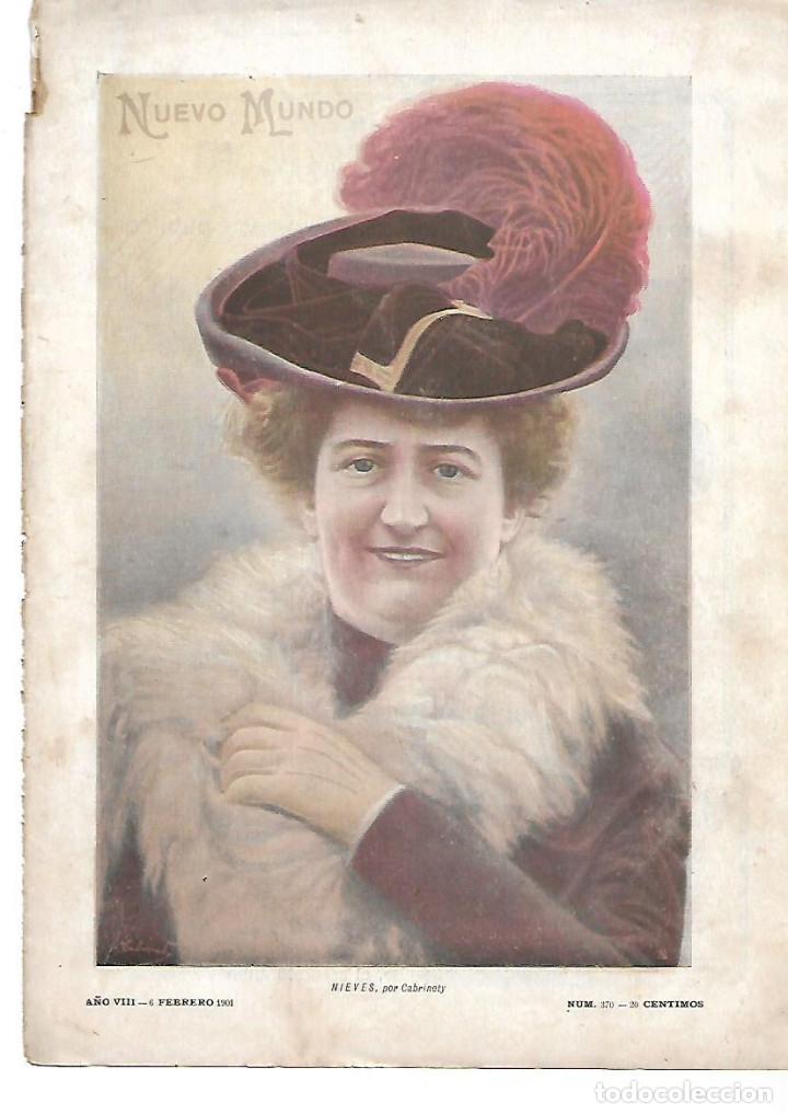 Colecionismo: A&Ntilde;O 1901 RECORTE PRENSA DIBUJO NIEVES POR CABRINETY
