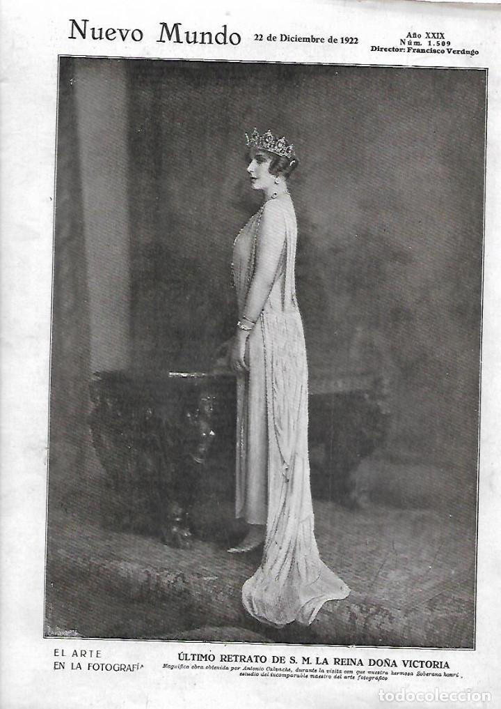 Sammelleidenschaft Papier: A&Ntilde;O 1922 RECORTE PRENSA ULTIMA FOTOGRAFIA RETRATO REINA DO&Ntilde;A VICTORIA POR ANTONIO CALVACHE