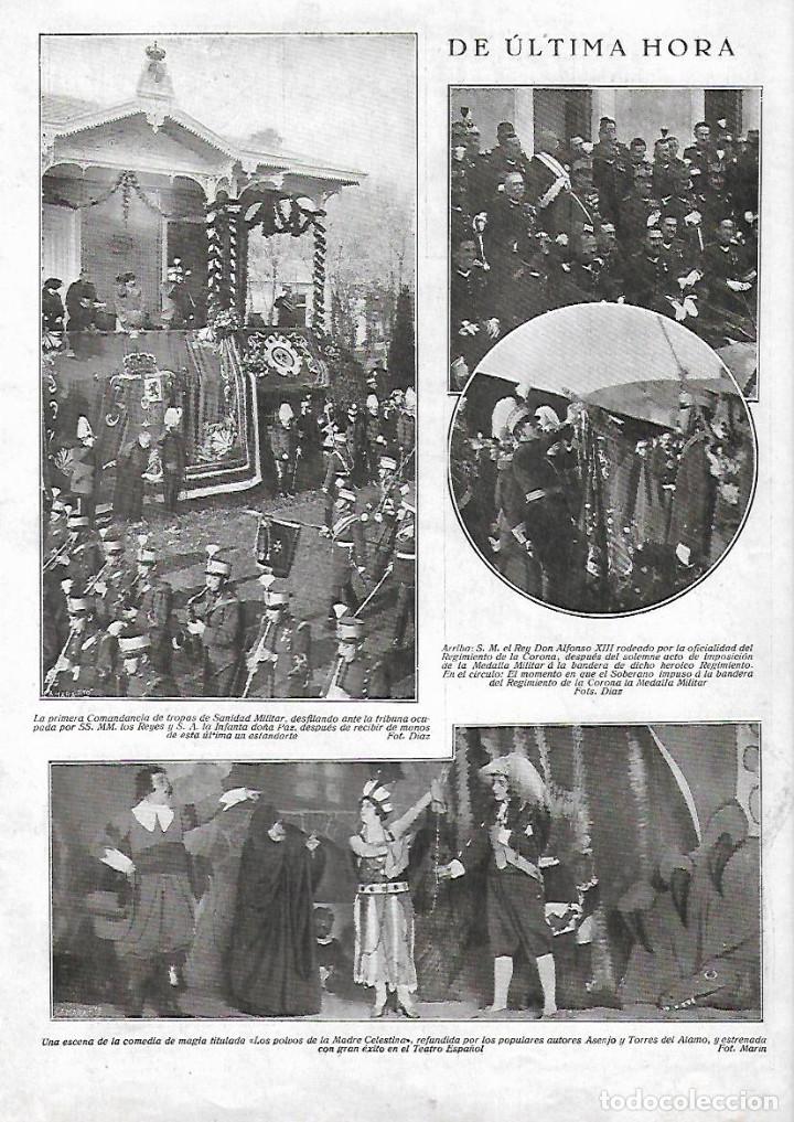 Collecting paper: A&Ntilde;O 1922 RECORTE PRENSA DESFILE PRIMERA COMANDANCIA DE SANIDAD MILITAR REYES ESTANDARTE BANDERA