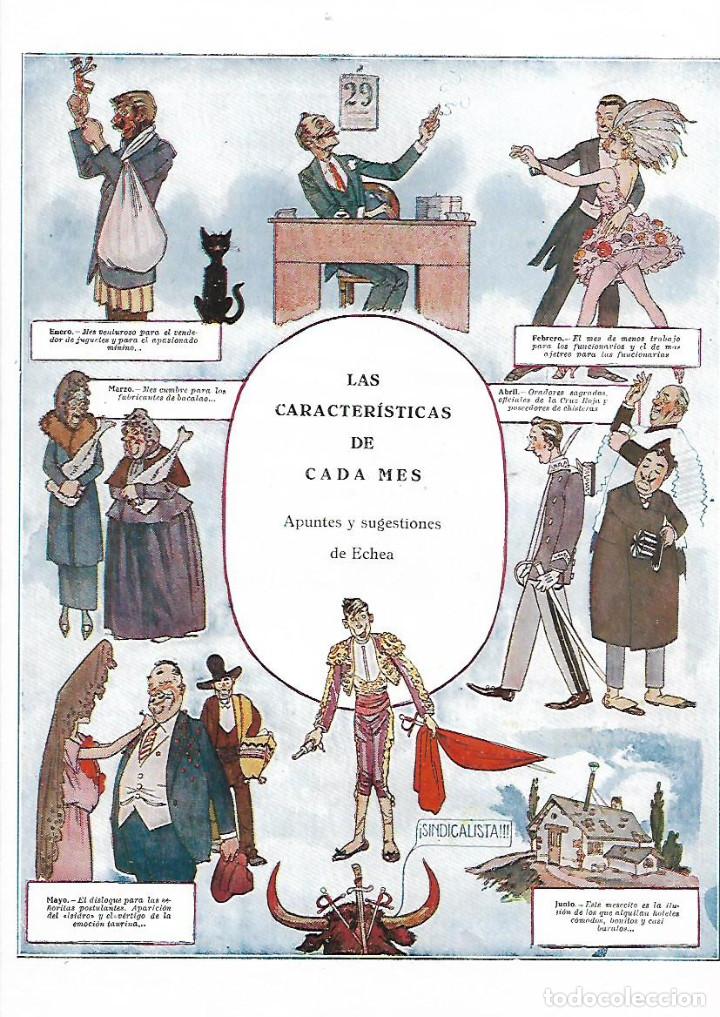 Colecionismo: A&Ntilde;O 1922 RECORTE PRENSA HUMOR DIBUJO LAS CARACTERISTICAS DE CADA MES DEL A&Ntilde;O POR ECHEA
