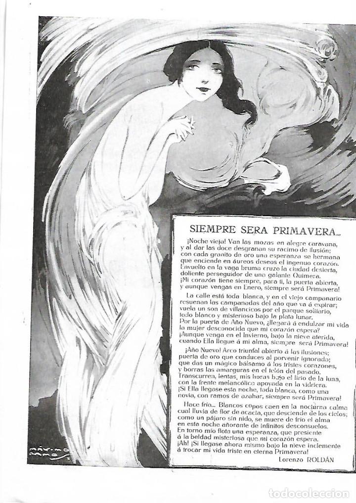 Colecionismo: A&Ntilde;O 1922 RECORTE PRENSA POESIA SIEMPRE SERA PRIMAVERA POR LORENZO ROLDAN DIBUJO MAXIMO RAMOS