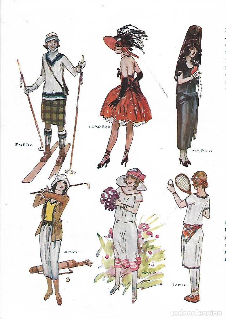 Colecionismo: A&Ntilde;O 1922 RECORTE PRENSA DIBUJO MODA MUJER ELEGANTE PARA CADA MES DEL A&Ntilde;O POR RAFAEL