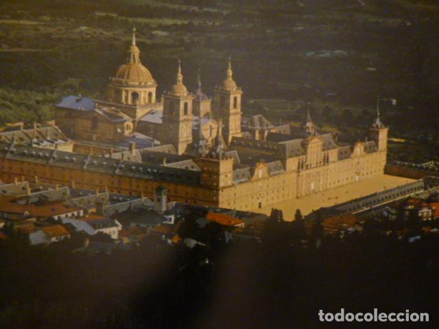 Collecting paper: SAN LORENZO DE EL ESCORIAL MADRID VISTA AEREA ANTIGUA LAMINA HUECOGRABADO