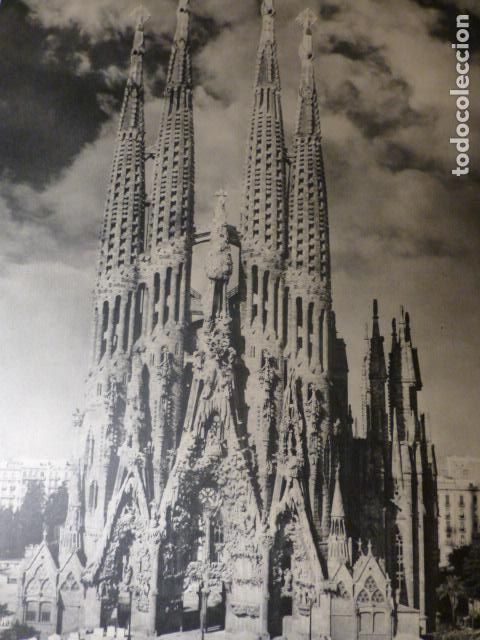 Collecting paper: BARCELONA SAGRADA FAMILIA ANTIGUA LAMINA HUECOGRABADO