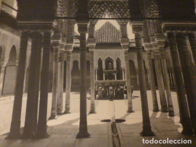 Collecting paper: GRANADA ALHAMBRA PATIO DE LOS LEONES ANTIGUA LAMINA HUECOGRABADO