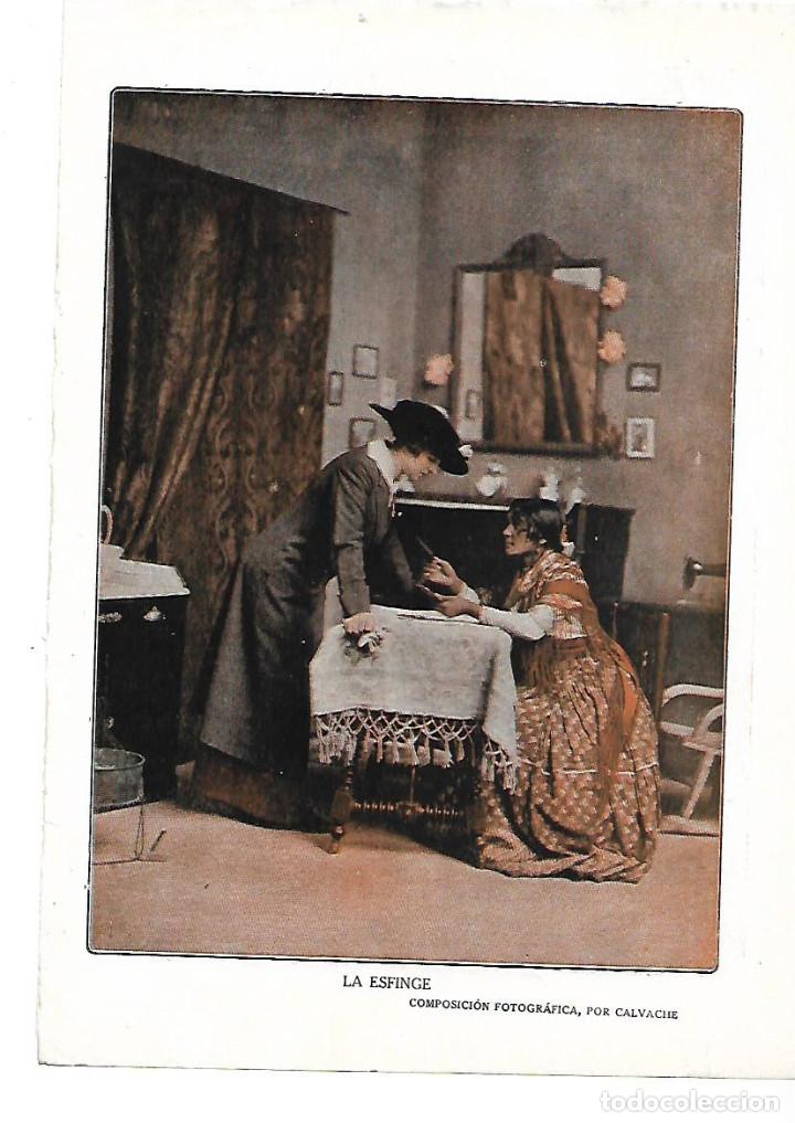 Colecionismo: A&Ntilde;O 1901 RECORTE PRENSA LAMINA PINTURA DIBUJO LA ESFINGE COMPOSICION FOTOGRAFICA POR CALVACHE
