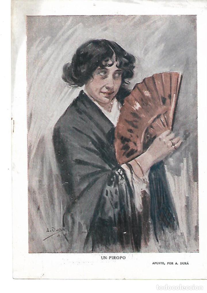 Colecionismo: A&Ntilde;O 1901 RECORTE PRENSA LAMINA PINTURA DIBUJO UN PIROPO APUNTE POR A DURA