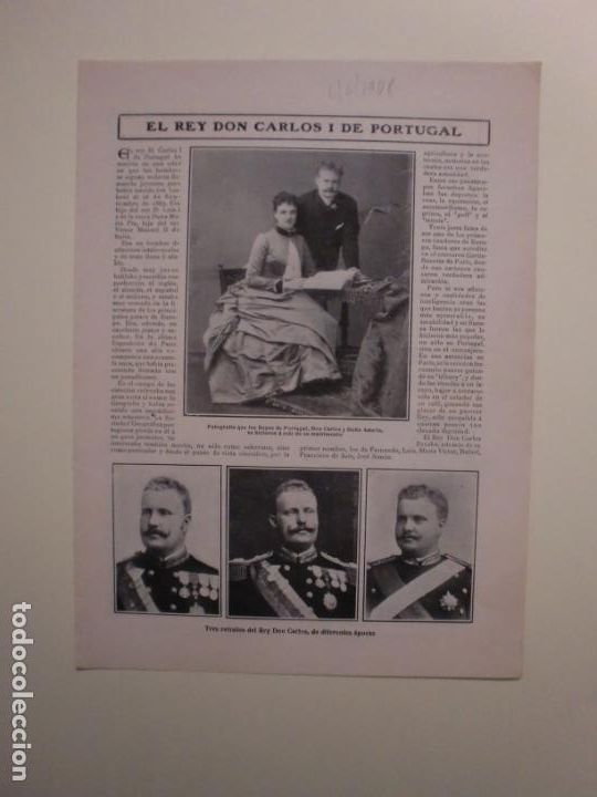 Collezionismo: LA ESTANCIA DE LOS REYES EN VILLAVICIOSA - CARLOS I DE PORTUGAL - 6/2/1908