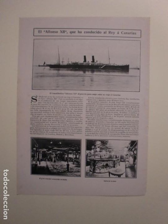 Coleccionismo: EL TRANSATLANTICO VAPOR ALFONSO XII - LA UNION IBERO AMERICANA POR DIONISIO PEREZ - 5/4/1906