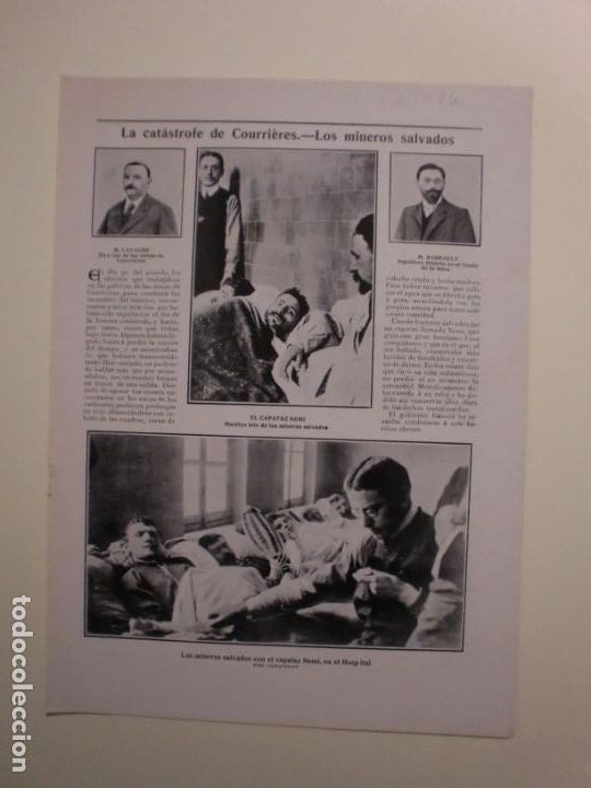 Coleccionismo: CATASTROFE EN LAS MINAS DE COURRI&Egrave;RES - LOS JOROBADOS L&Eacute;GER - LIA - 5/4/1906