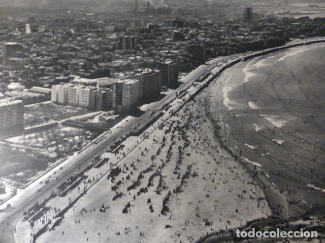 Collectionnisme: GIJON ASTURIAS VISTA AEREA ANTIGUA LAMINA HUECOGRABADO