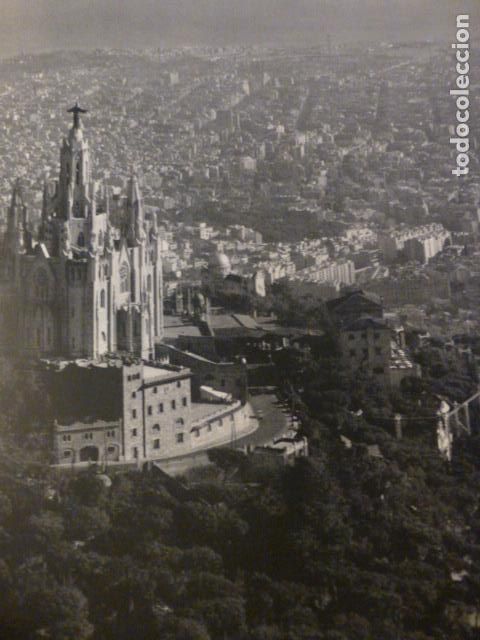 Sammelleidenschaft Papier: BARCELONA VISTA AEREA ANTIGUA LAMINA HUECOGRABADO