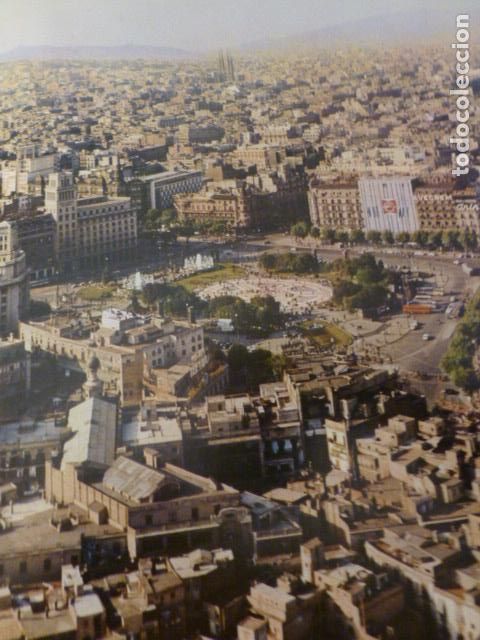 Coleccionismo: BARCELONA VISTA AEREA ANTIGUA LAMINA HUECOGRABADO