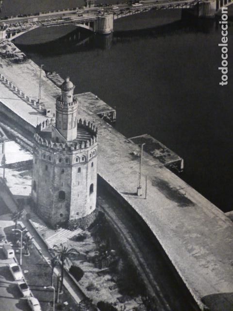 Coleccionismo: SEVILLA VISTA AEREA ANTIGUA LAMINA HUECOGRABADO