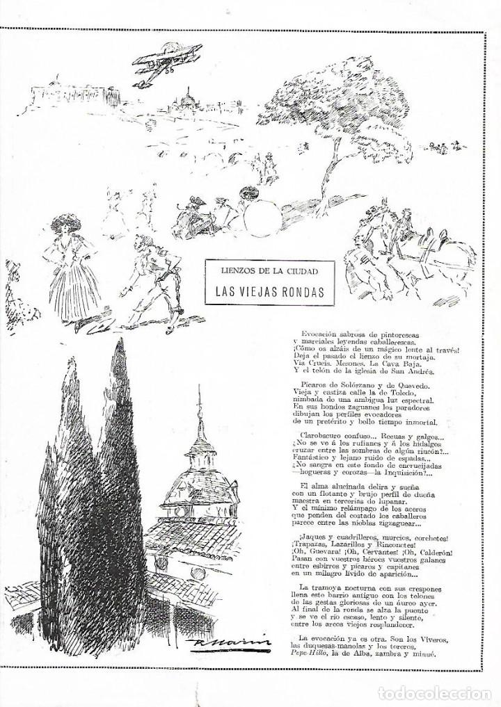 Colecionismo: A&Ntilde;O 1924 RECORTE PRENSA POESIA MADRID LAS VIEJAS RONDAS ALBERTO VALERO MARTIN DIBUJO R MARIN
