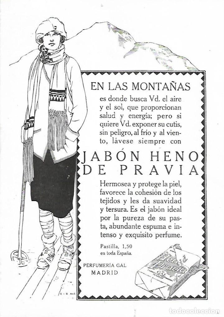 Colecionismo: A&Ntilde;O 1924 RECORTE PRENSA PUBLICIDAD PASTILLA DE JABON HENO DE PRAVIA PERFUMERIA GAL MADRID