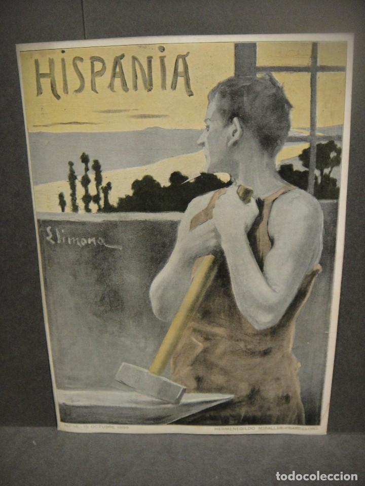 Collezionismo: ilustracion de llimona - portada de la revista hispania - a&ntilde;o 1899