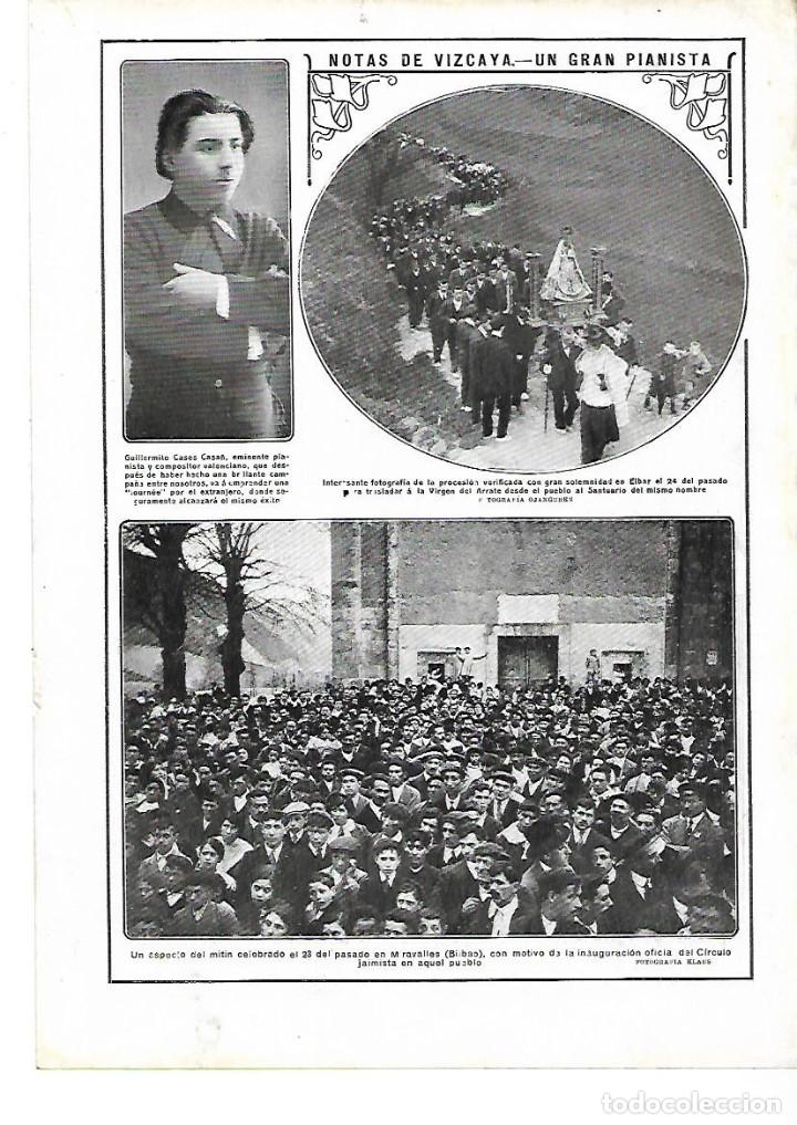 Colecionismo: A&Ntilde;O 1913 RECORTE PRENSA GUILLERMO CASES CASA&Ntilde; GUILLERMITO JOVEN PIANISTA MUSICA VALENCIA
