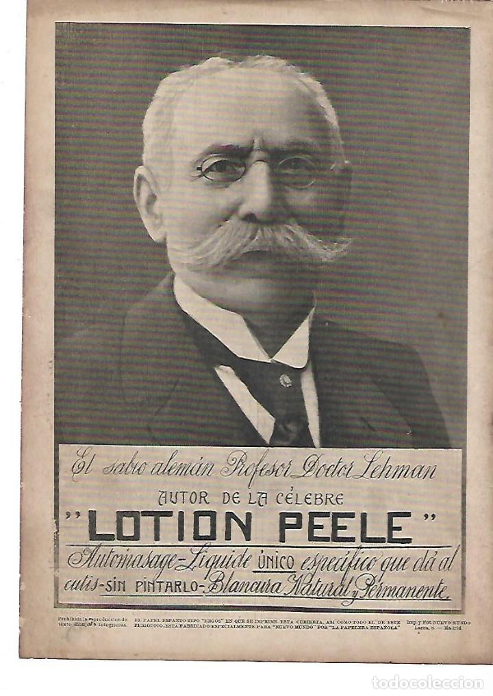 Colecionismo: A&Ntilde;O 1913 RECORTE PRENSA PUBLICIDAD LOCION PEELE FOTOGRAFIA PROFESOR DOCTOR LEHMAN