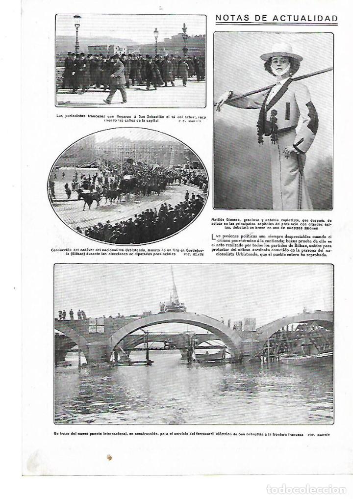 Colecionismo: A&Ntilde;O 1913 RECORTE PRENSA ENTIERRO DEL NACIONALISTA URBISTONDO MUERTO DE UN TIRO EN GORDEJUELA BILBAO