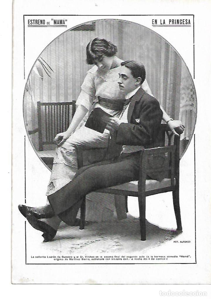 Collectionnisme: A&Ntilde;O 1913 RECORTE PRENSA ESTRENO OBRA MAMA TEATRO LA PRINCESA SRTA LADRON DE GUEVARA SR VILCHES