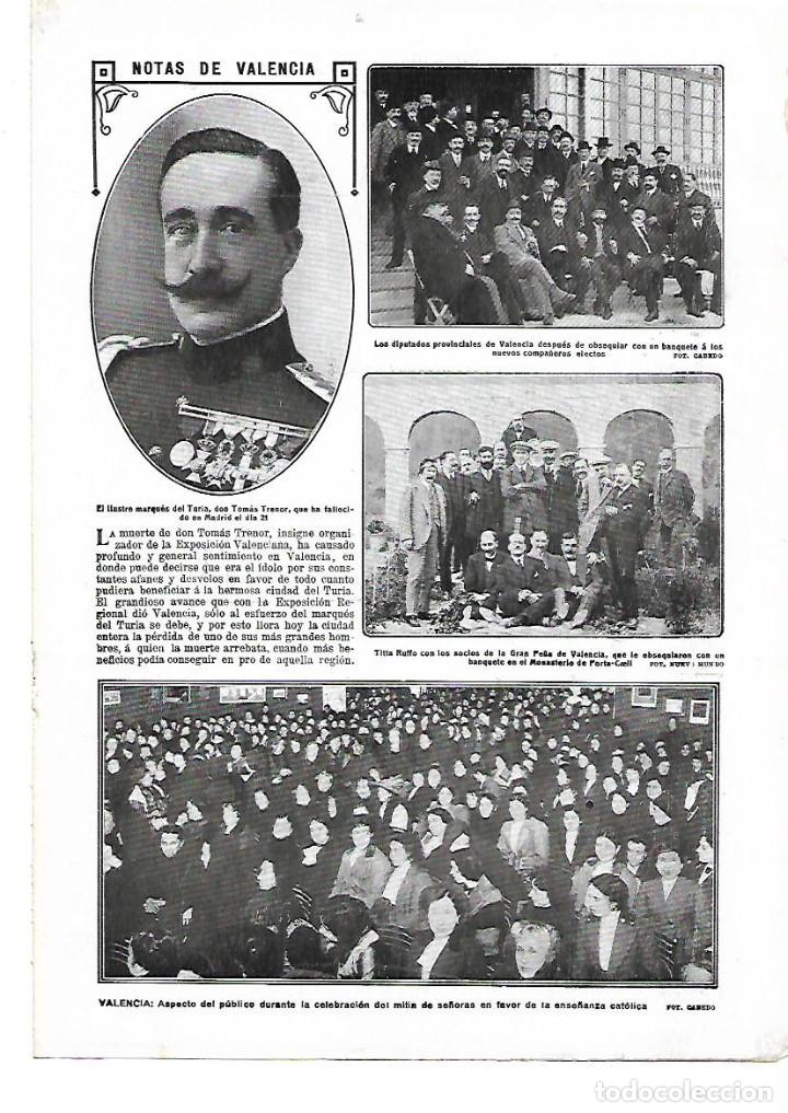 Colecionismo: A&Ntilde;O 1913 RECORTE PRENSA NOTICIA MUERTE TOMAS TRENOR MARQUES DEL TURIA ORGANIZADOR EXPO DE VALENCIA