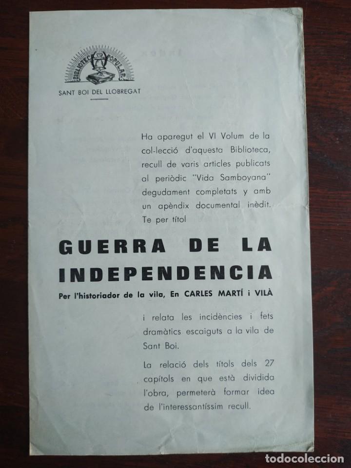 Coleccionismo: PROGRAMA Presentaci&oacute;n LIBRO Guerra de la Independencia 1965 BIBLIOTECA POPULAR SANT BOI DE LLOBREGAT
