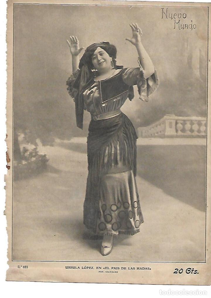 Colecionismo: A&Ntilde;O 1910 RECORTE PRENSA FOTOGRAFIA ACTRIZ ARTISTA TEATRO URSULA LOPEZ EN OBRA EL PAIS DE LAS HADAS