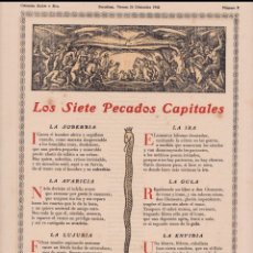 Coleccionismo: LOS SIETE PECADOS CAPITALES - COLECCION ADÁN Y EVA - 1942